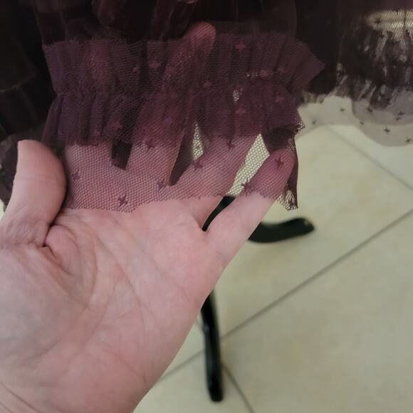 Mac Duggal 8054 Amethyst Purple Ruffle Tiered Cap Sleeve Midi Gown Dress 4 - Picture 13 of 16